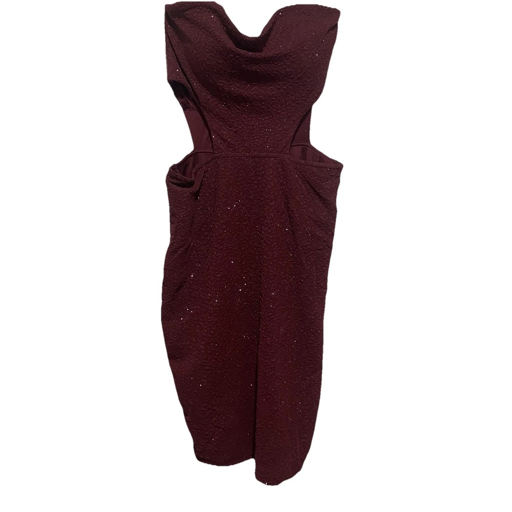 Windsor New With Tag Burgundy Strapless Sweetheart Glitter Mini Dress Size M